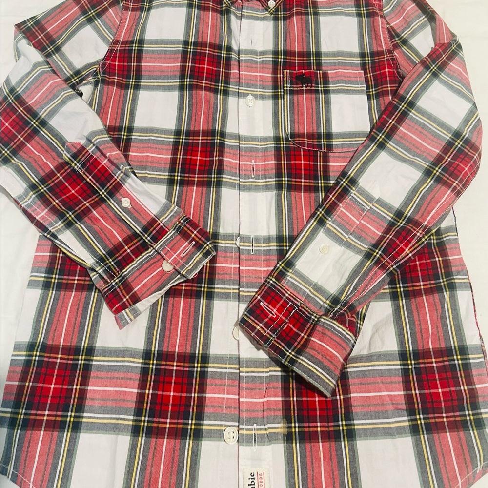 Abercrombie Kids Red and White Plaid Shirt
